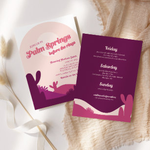 Desert Sunset Palm Springs Bachelorette Itinerary Invitation