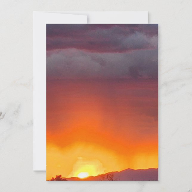 Desert Sunset Photo Thank You Card (Front)