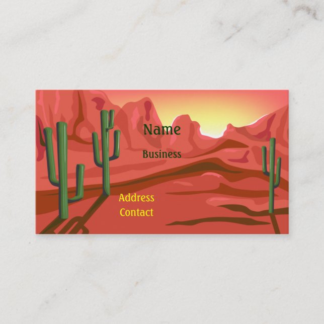 Desert Sunset Red Rock Business Card (Front)