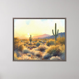 Desert Sunset Southwestern Landscape Canvas Print