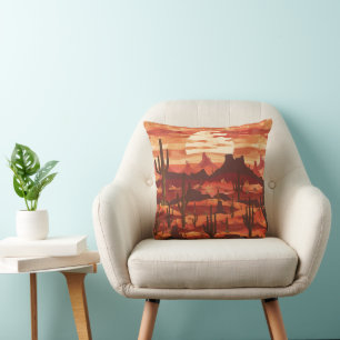 Desert Sunset Throw Pillow