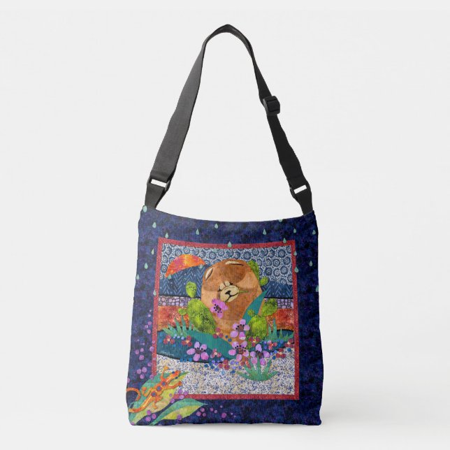 DESERT SUNSHOWER Chow crossbody or tote bag (Front)