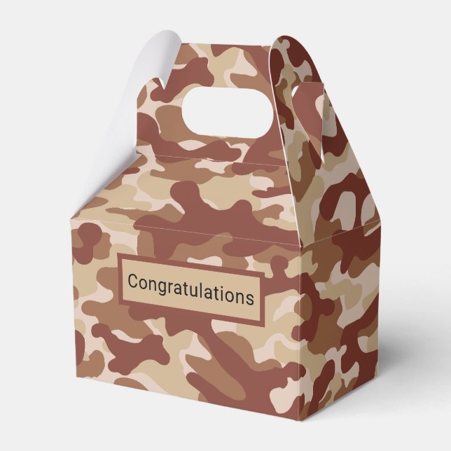 Desert Tan Camo  Favor Boxes (Front Side)