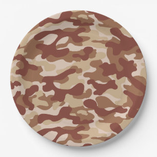 Desert Tan Camo Paper Plates