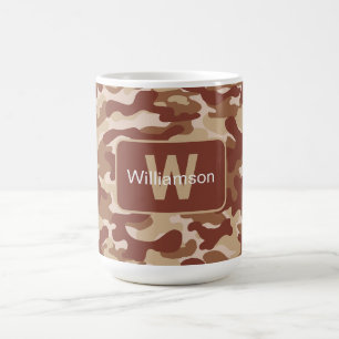 Desert Tan Camo With Personalization   Coffee Mug