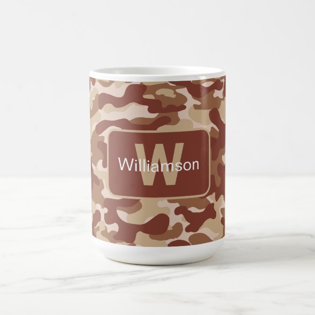 Desert Tan Camo With Personalization   Coffee Mug (Center)