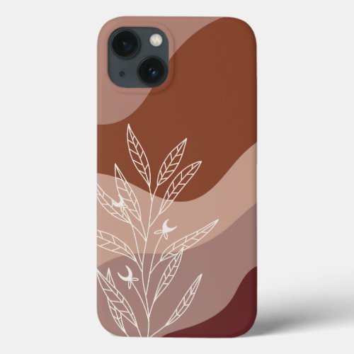 Desert Terracotta Boho Color Flow Botanical iPhone 13 Case