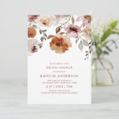 Desert Terracotta Dusty Rose Floral Bridal Shower Invitation (Standing Front)