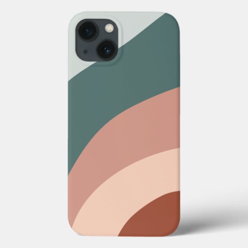 Desert Terracotta  Spruce Green Boho Color Flow iPhone 13 Case
