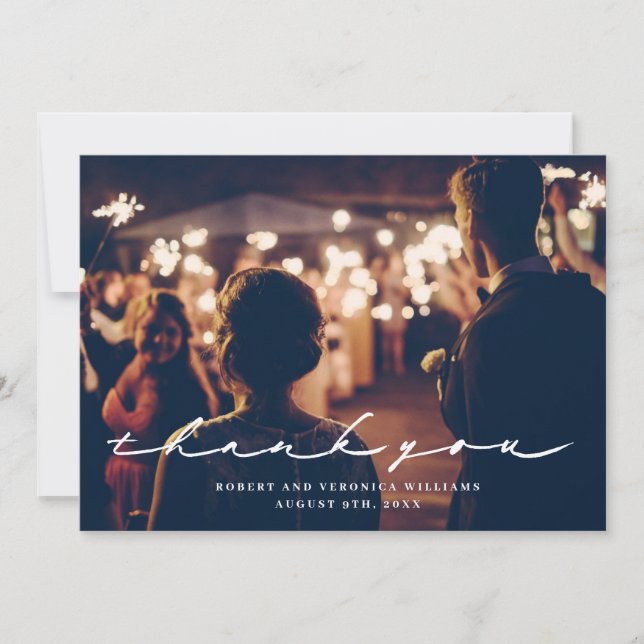 Desert Terrazzo Wedding Photo Thank You Card (Front)