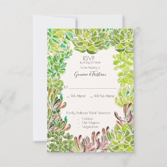 Desert Theme Wedding Invitation RSVP Response card (Front)