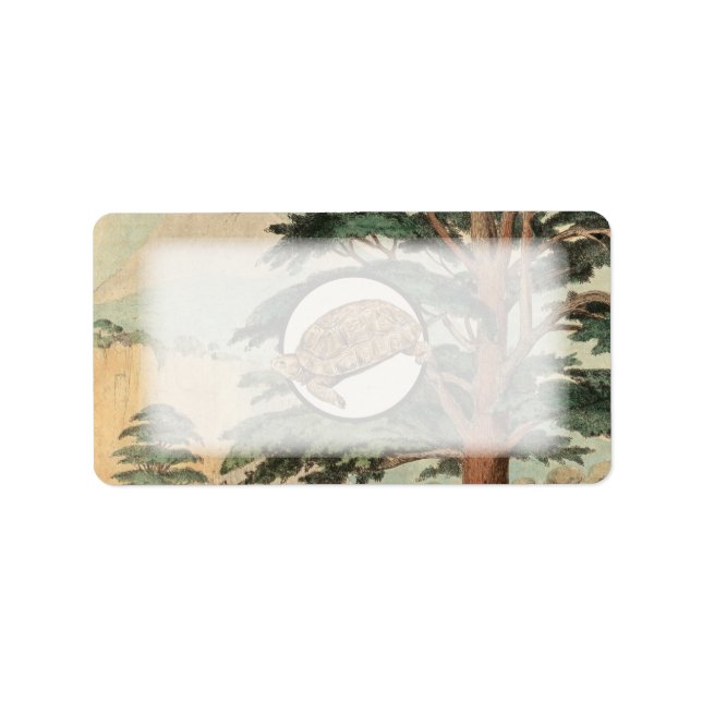 Desert Tortoise In Natural Habitat Illustration Label (Front)