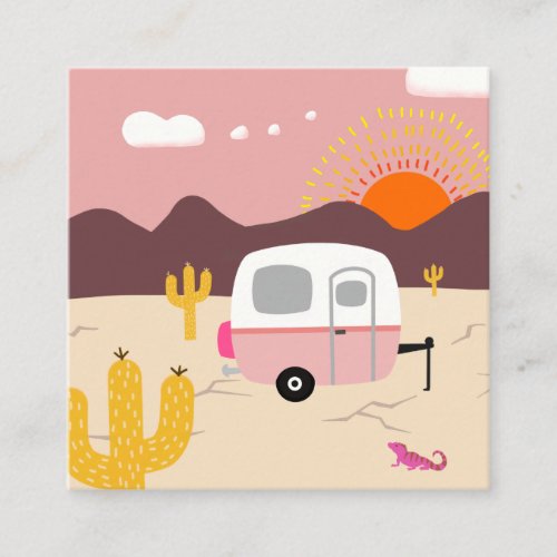 Desert Trailer Square Business Card