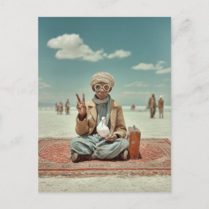 Desert Traveler and Dove of Peace Postcard