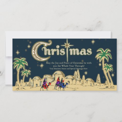 Desert Travelers Flat Christmas Greeting Card