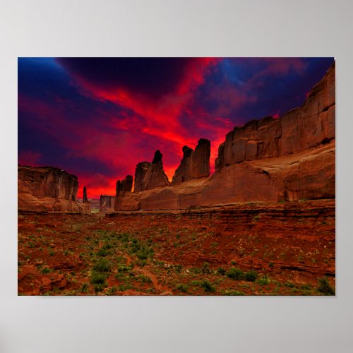 Desert Twilight Sunset Poster