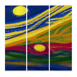 Desert Valley Stretched  Triptych