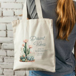 Desert Vibes Bachelorette Party Blooming Cactus Tote Bag<br><div class="desc">Carry the Southwest charm with this blooming cactus bachelorette tote! Featuring a watercolor succulent design,  it’s perfect for wedding or bachelorette party favors,  girls trip gifts,  or beach days. Personalize it with custom text!</div>