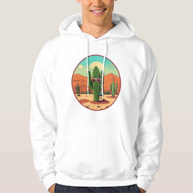 Desert Vibes Cactus Hoodie – Trendy Unisex Sweatsh (Front)