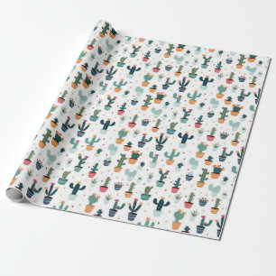 Desert Vibes: Cactus-Themed Wrapping Paper by Vint