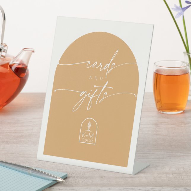 Desert Vibes Cards & Gifts Sienna White ID1019 Pedestal Sign (In SItu)
