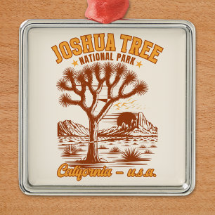 Desert Vibes Joshua Tree National Park Art Metal Ornament