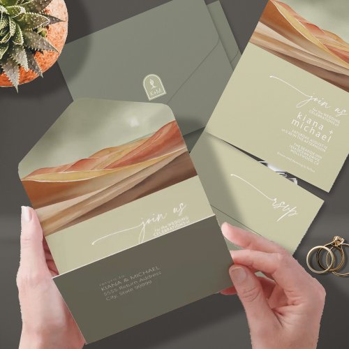 Desert Vibes Landscape Wedding ID1019 All In One Invitation