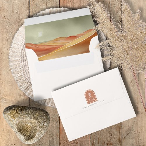 Desert Vibes Landscape Wedding Ivory White ID1019 Envelope