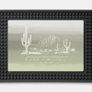 Desert Vibes Wedding Gradient Watercolor Gr ID1019 Bar Mat