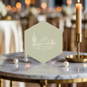 Desert Vibes Wedding Landscape Sage Green ID1019 Paper Coaster