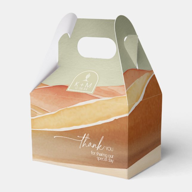 Desert Vibes Wedding Landscape Thank You ID1019 Favor Boxes (Front Side)