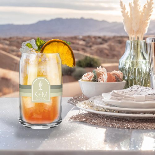 Desert Vibes Wedding Sage ID1019 Can Glass