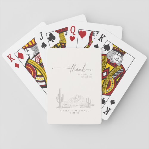 Desert Vibes Wedding Thank You Landscape ID1019 Playing Cards