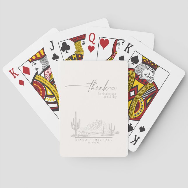 Desert Vibes Wedding Thank You Landscape ID1019 Poker Cards (Back)