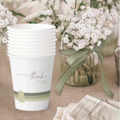 Desert Vibes Wedding Thank You Sage Ivory ID1019 Paper Cups