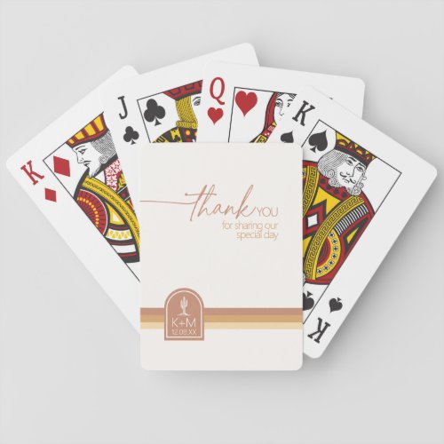 Desert Vibes Wedding Thank You Terra Cotta ID1019 Playing Cards