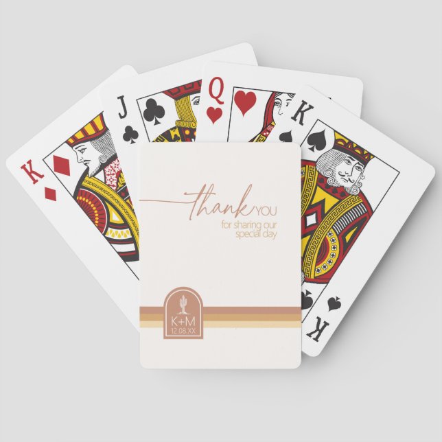 Desert Vibes Wedding Thank You Terra Cotta ID1019 Poker Cards (Back)