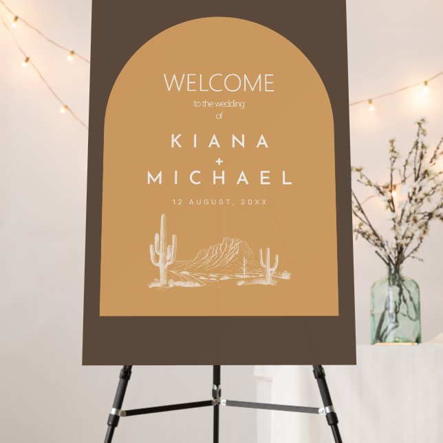 Desert Vibes Wedding Welcome ID1019 Foam Board (In Situ (Stand))