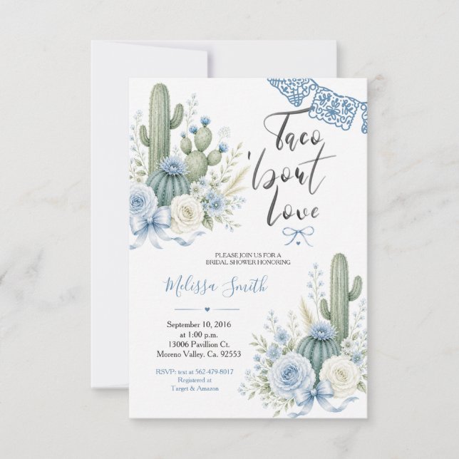 Desert Watercolor Cactus Baby Shower Invite (Front)