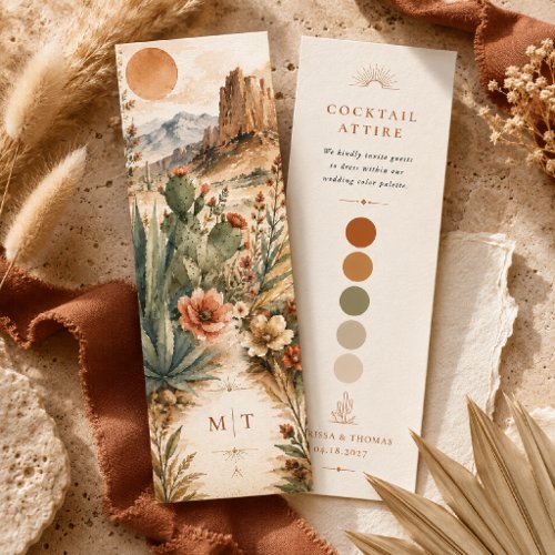 Desert Wedding Attire Card | Color Palette Bookmarks
