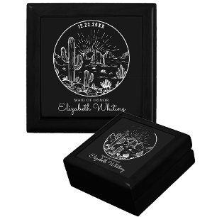 Desert Wedding Custom Maid Of Honor Gift Jewelry Box