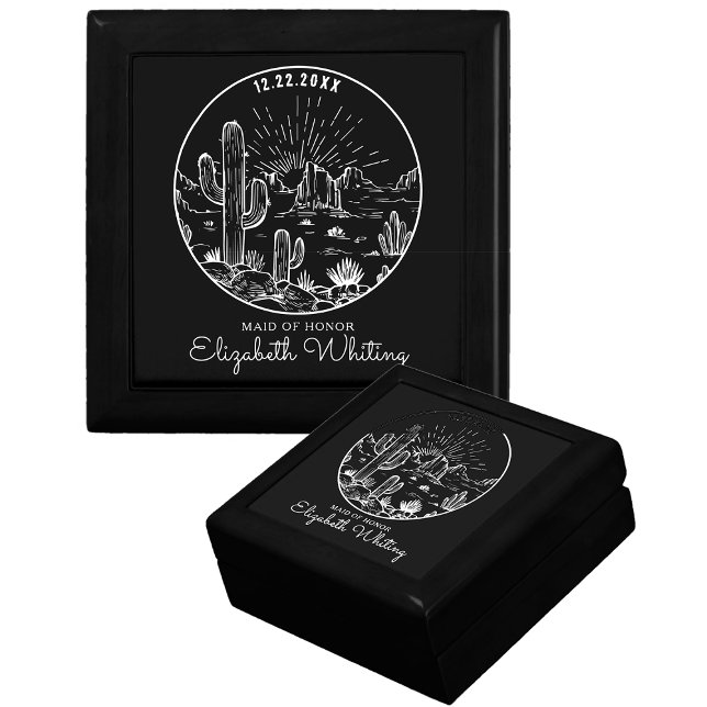 Desert Wedding Custom Maid Of Honor Gift Jewelry Box (Creator Uploaded)