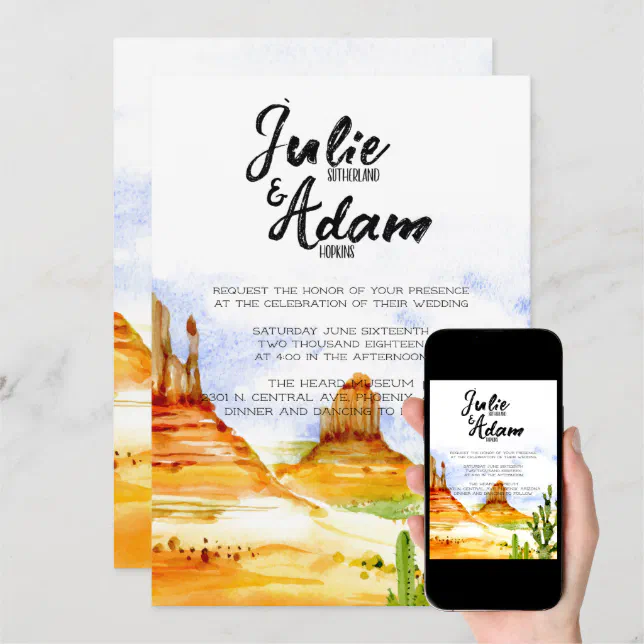 Desert Wedding Invitation Zazzle