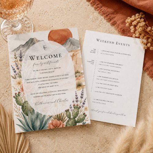 Desert Wedding Welcome Card | Weekend Events