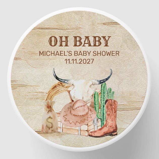 Desert Western Baby Boy Cowboy Theme Mini Candle Favors