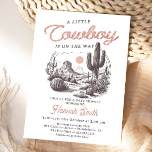 Desert Western Boy Baby Shower Invitation 