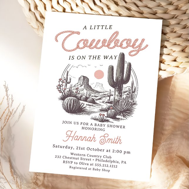 Desert Western Boy Baby Shower Invitation  (Creator Uploaded)