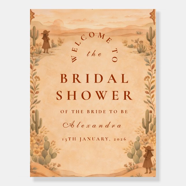 Desert Western Bridal Shower Foam Board (Front)
