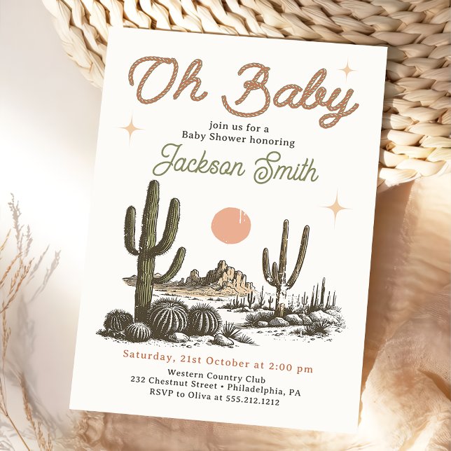 Desert Western Cowboy Baby Shower Invitation  (Creator Uploaded)