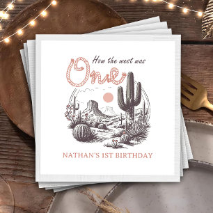 Desert Western Rodeo 1st Birthday Napkins